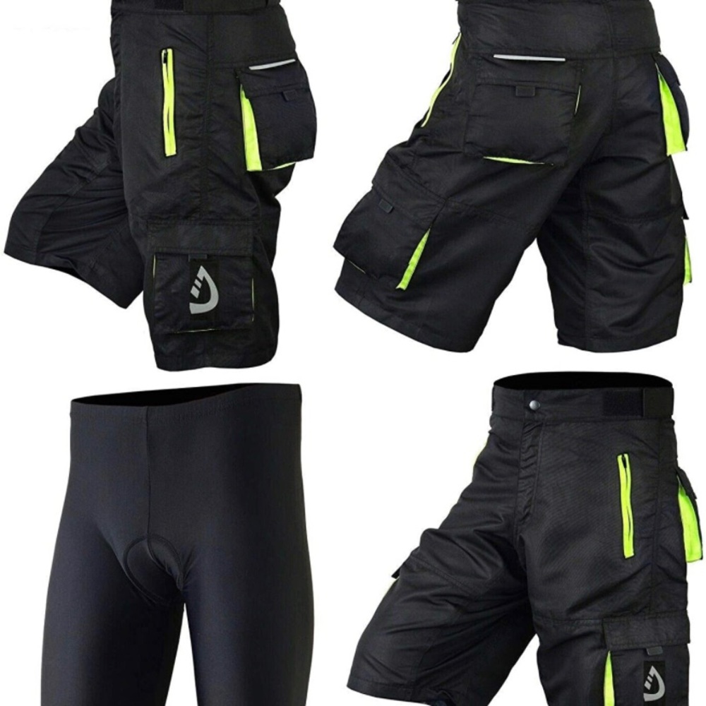 Deckra Mens Cycling Shorts MTB Mountain Biking Bike Padded Liner Shorts - Picture 2 of 5